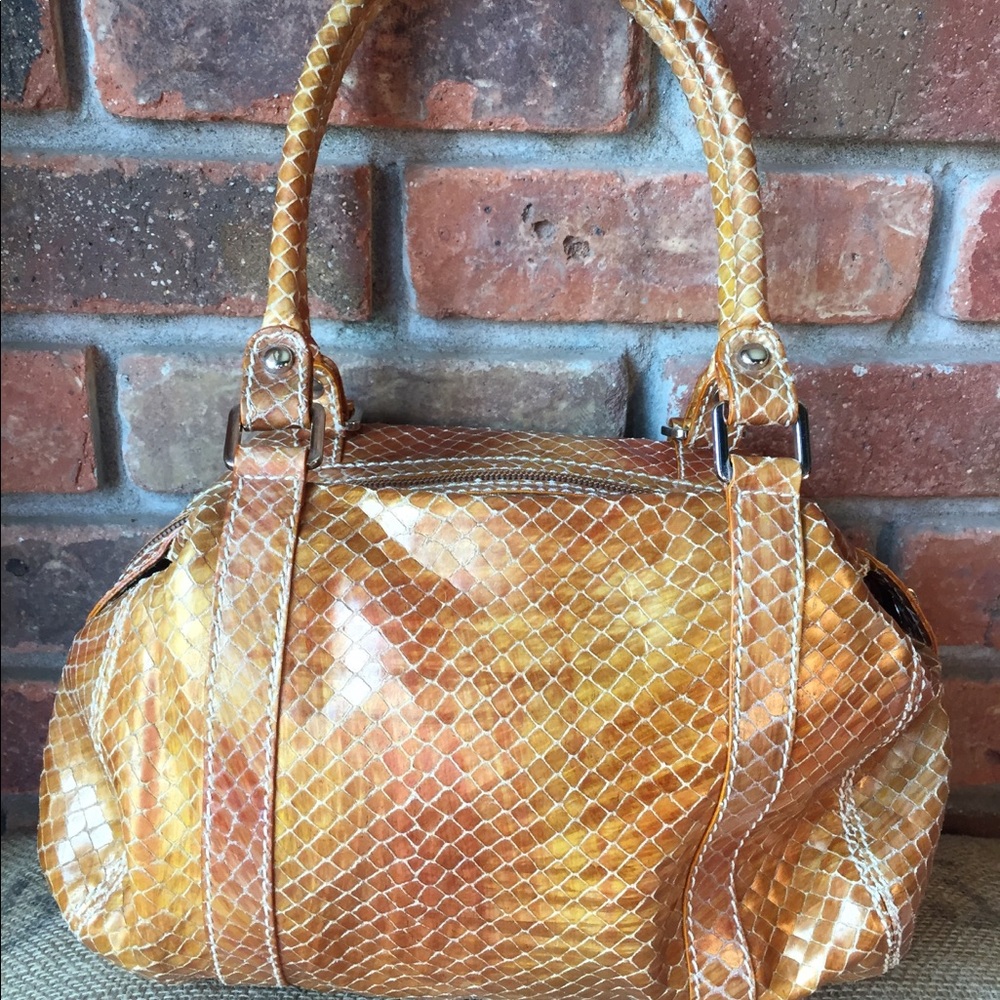 Francesco Biasia Orange Leather Purse - Picture 2 of 8